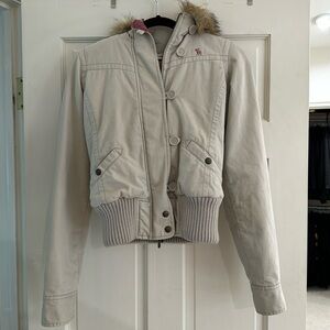 RARE! Y2K VINTAGE ABERCROMBIE FUR COAT JACKET XS KIDS XL